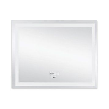 Дзеркало QT Mideya 1000*800 настінне прямокутне Led з антизапотіванням, з годинником / DC-F614 30 635 фото