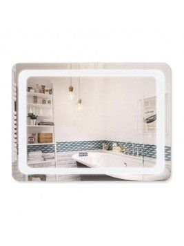 Дзеркало QT Mideya 80*80 настінне прямокутне з антизапотіваням, LED-підсв., Touch, годинник, димер 45 626 фото