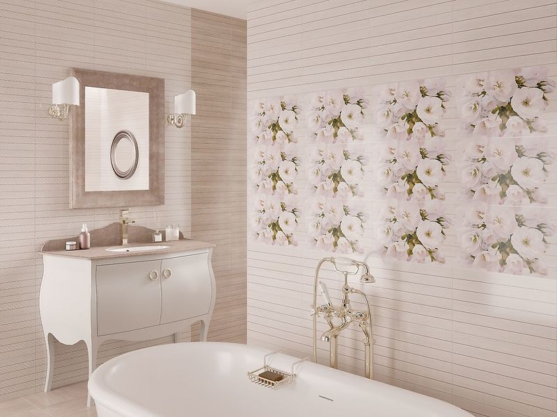 Плитка Cersanit Carmel Inserto Flower 25*40 для стін